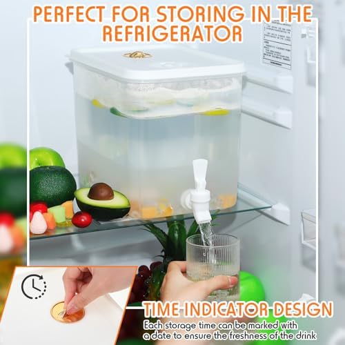 Domensi 6 Pack Drink Dispenser for Fridge with Spigot, 2 Gallon - Image 6