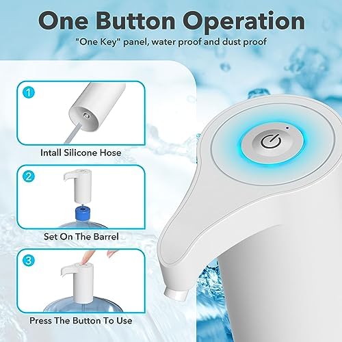 Electric Water Bottle Pump, Water Bottle Dispenser,USB Charging Drinking Water Dispenser, Universal Water Pump for 5 Gallon Water Jugs Bottles, Portable Water Dispenser for Home Camping - Image 3