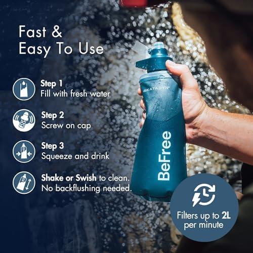 Katadyn BeFree 1L Lightweight Collapsible Water Filter Bottle for Outdoors - Image 6