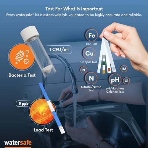 Watersafe The Original Water Testing Kit for Drinking Water, Well and Tap Water, Sensitive Lead in Water Test, Bacteria, Hardness, pH, Nitrates, Easy Instructions, Lab-Accurate Results, 1 Kit - Image 4