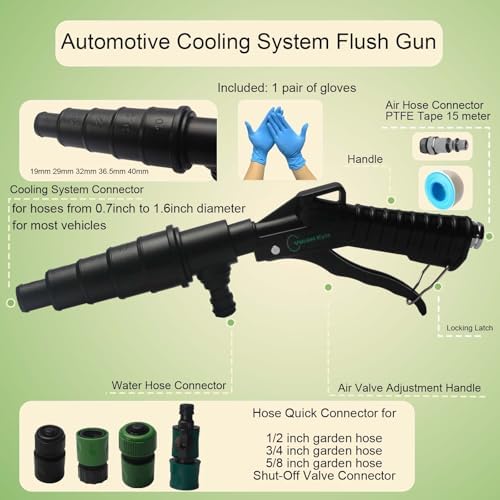 Heater Core Flush Kit 19-40 mm Hoses Radiator Flush Kit Air and Water Combo - Image 2