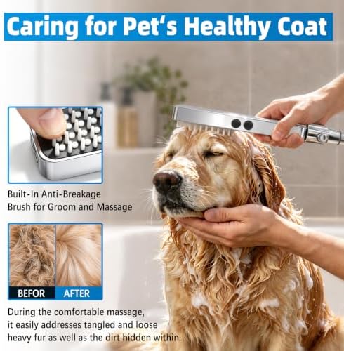 YDmeet High Pressure Dog Shower Attachment with ON/OFF Switch (Chrome) - Image 4