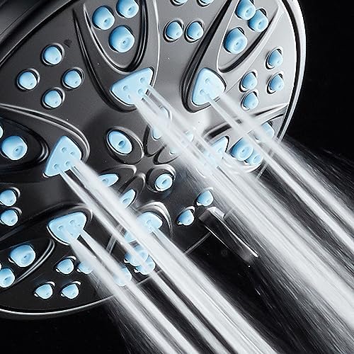 AquaDance Antimicrobial/Anti-Clog High-Pressure 6-Setting Hand with with Microban Nozzle Protection from Growth of Mold, Mildew & Bacteria for Stronger Shower! Aqua Blue Jets - Image 6