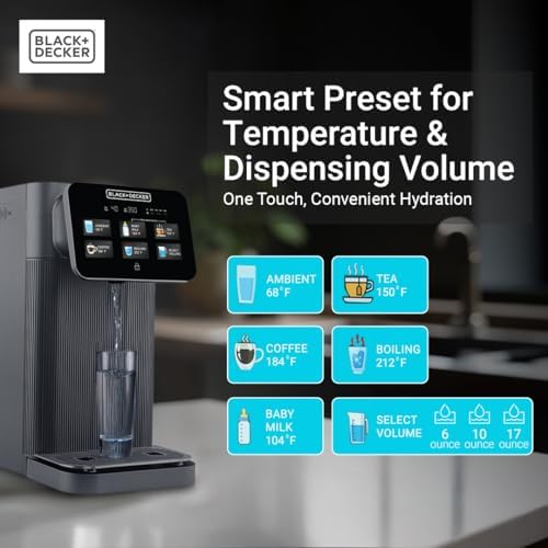 BLACK+DECKER Countertop Reverse Osmosis (RO)+UV Water Filter System, Hot & Ambient Water — 5 Temperature Settings, 5-Stage Filtration, IAPMO & NSF/ANSI 58 Certified, No Installation Required, Portable - Image 6