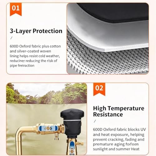 Heavy‑Duty Weatherproof Outdoor Valve Insulation Cover, 14×13 Inch - Image 4
