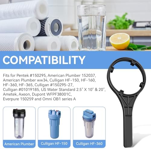 150295 SW-2 Water Filter Housing Wrench - 4.9 inch ID, Big Blue Filter Wrench Fits for Pentair Pentek/Everpure 4 3/4″ Standard Housings, American Plumber #152037/ww34, 10"x2.5" and 20"x2.5" Housings - Image 2