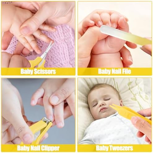 Baby Healthcare and Grooming Kit for Newborn Kids, 24PCS Upgraded Safety Baby Care Kit, Newborn Nursery Health Care Set, Baby Care Products (Yellow) - Image 3