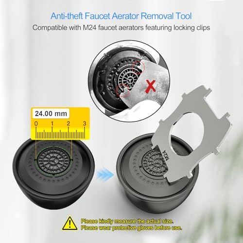 Upgraded Portable 5-in-1 Faucet Aerator Removal Tool, 304 Stainless Steel Mini Aerator Key Wrench for Sink Faucets Aerators, Fits Regular Size (Quarter), Junior Size (Nickel) - Image 6