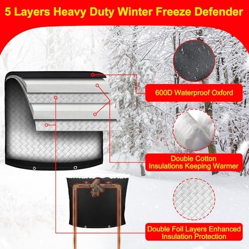 Backflow Preventer Insulation Weatherproof Covers, Pressure Vacuum Breaker Valve Insulated Covers Winter Freeze Protection, Outside Irrigation Sprinkler System Pipe Bag Pouch, 30''W x 24''H - Image 4