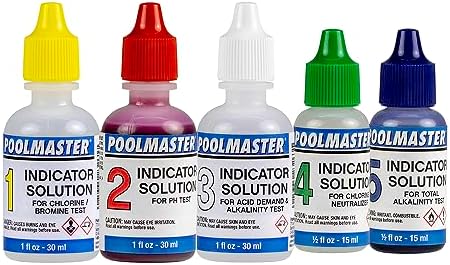 Poolmaster 23227 Replacement Indicator Solutions #1 - #5 For Spa or Swimming Pool Water Testing, Neutral, Small by Poolmaster