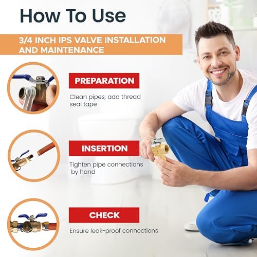 CMI Tankless Water Heater Installation Valve Kit 3/4" T-Handle - Image 6