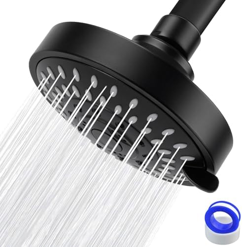High Pressure Shower Head - 5 Spray Modes Powerful Pressure Boosting Showerhead For Bathroom - High Flow Fixed Showerheads (Matte Black) by NuodanLuxuryShowerSystems