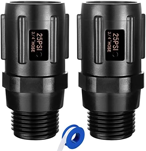 2pcs Garden Hose Pressure Regulator 25 PSI, 3/4" FHT × 3/4“ MHT, Pressure Reducer, Great for Drip Irrigation System Distributing Regulator drip Irrigation Parts emitters for drip line (2 Pack) by Breezliy