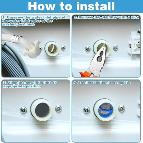 Washing Machine Water Filter 30Pcs Easy Install Valve Screen Plus - Image 2