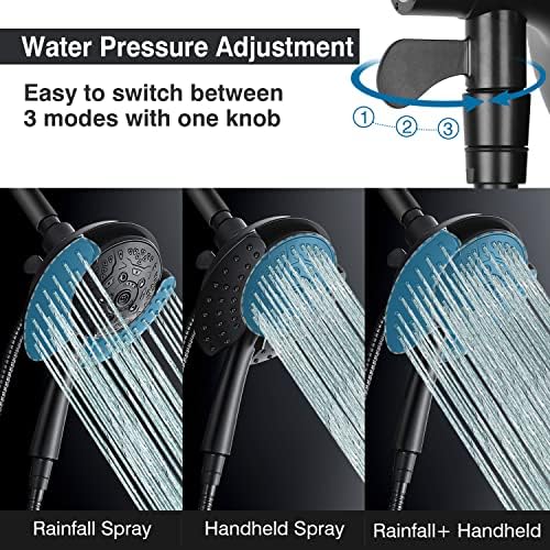 INAVAMZ 2 in 1 Shower Head with Handheld Combo High Pressure Black 2.5 GPM - Image 2