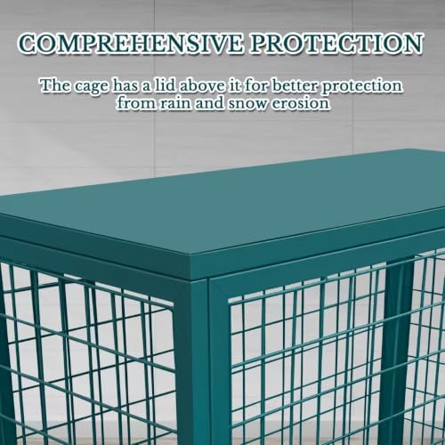 Backflow Security Cage, 30″ L x 14″ W x 26″ H Green Metal Backflow Preventer Enclosure, Backflow Cage Cover with Anchors for Pouring/Dry Concrete with 2 Stainless Steel Locks - Image 3