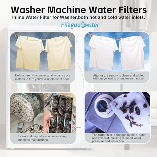 2.3"x4.5" 1 Micron Carbon Water Filter Cartridge, Chlorine Reduction, Inline Washer Filter, for Washer Machine, Laundry, Garden Hose, Shower-Protection of Skin Hair Clothes,Anti-Clog (FA10-C1) - Image 2