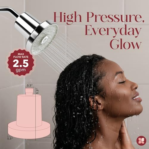 Shower Filter Head for Hard Water Improves Skin, Hair, and Nails - Large, High Output Filtered Shower Head with Filter Softens Water and Removes Chlorine and Heavy Metals, Chrome - Image 5