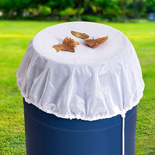 Mesh Cover for Rain Barrels with Drawstring, Water Collection Buckets Tank Protector, Rainwater Bucket Netting Screen Cover for Outdoor Garden, 37.4 Inches, White - Image 6