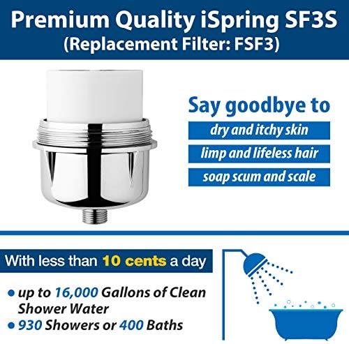 iSpring FSF3 Maximum 33-Stage Shower Filter Replacement Cartridge, White - Image 2