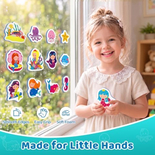 Baby Bath Toys for Kids Ages 1-3, 16PCS Mermaid Foam Bath Toys - Image 6