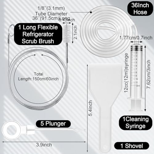 Gisafai 9 Pcs 36'' Refrigerator Cleaning Kit Fridge Drain Cleaning Tool - Image 2