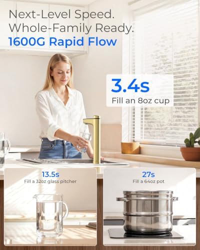 Waterdrop X16 Reverse Osmosis System Alkaline Mineral 1600 GPD Gold Faucet - Image 5