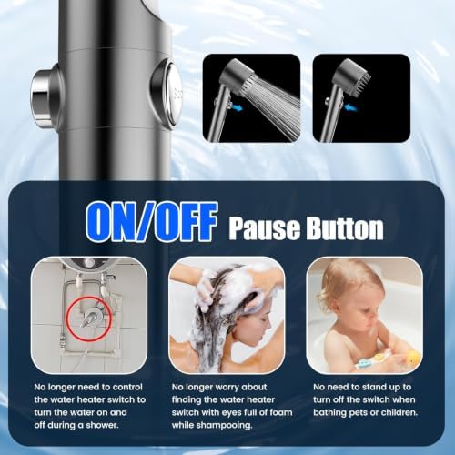 PWERAN Filtered Shower Head with Handheld,High Pressure Shower Heads Filter - Image 5