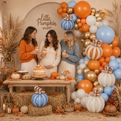 Fall Balloon Arch Kit Orange Blue Birthday Thanksgiving Party Decorations - Image 6