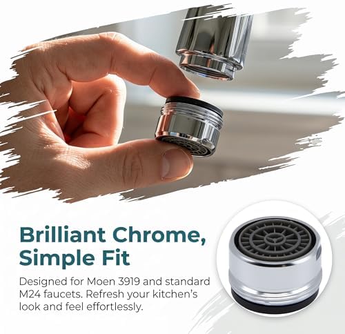 2 Pack Male Thread Kitchen Faucet Aerator for Moen 3919, M24 Male Thread - Image 4