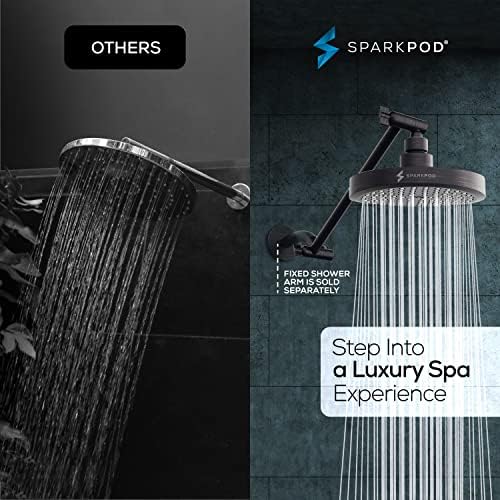 SparkPod 6" Round Rain Shower Head with 11" Shower Arm - Image 2