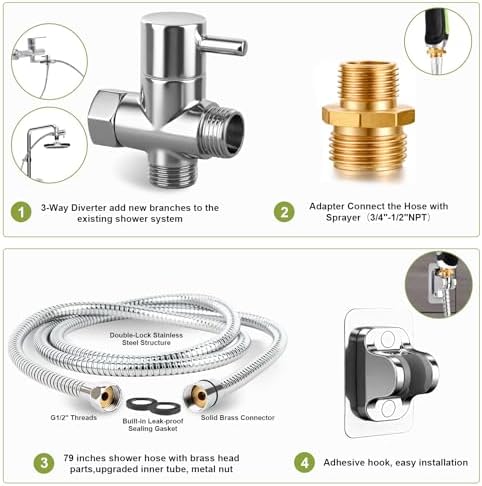 Dog Shower Attachment, All-in-One Pet Bathing Attachment for Shower System - Image 6