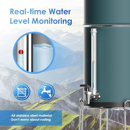 Purewell 3-Stage 0.01μm Ultra-Filtration Gravity Water Filter System, 304 Stainless Steel Countertop System with 2 Filters, Metal Water Level Spigot and Stand, Reduce 99% Chlorine, 2.25G, PW-OB-K - Image 7