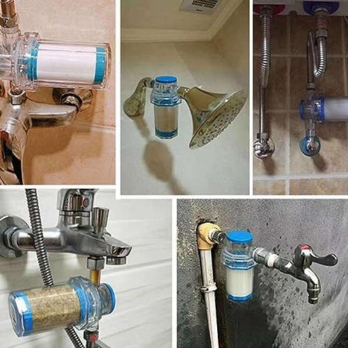 15Pcs Household to Impurity Rust Sediment Washing Machine Water Heater Shower Water Filter Front Tap Water Filter Blue&White - Image 6