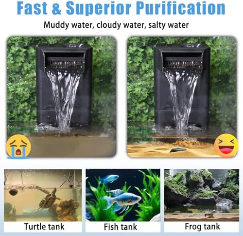 220GPH Turtle Filter for 20-45 Gal Tank, Small Turtle Filters 3-stage Filtration for Freshwater Saltwater Cloudywater, Ultra-quiet and Flow Adjustable for Fish Turtles Shrimps Amphibians Frogs - Image 6