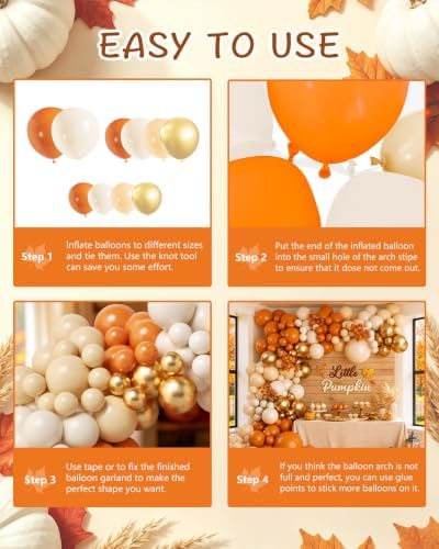 Fall Balloon Arch Kit for Autumn Thanksgiving Party Decorations Nude - Image 7