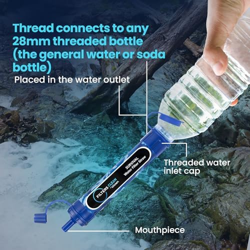 Filters-Clean Survival Water Filter Straw, 0.1 Micron Water Purifier - Image 4