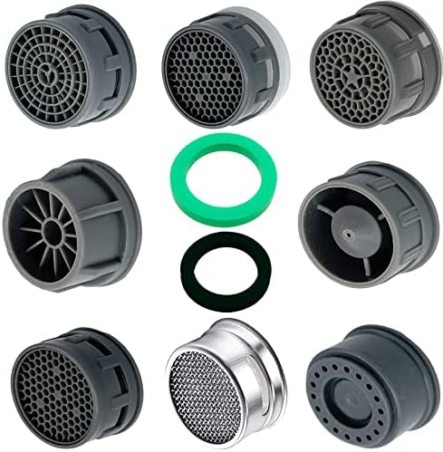 Faucet Aerator 2.2 GPM Plugin Restrictor Replacement Parts For Bathroom or Kitchen Plug-In Aerator (8 Sets With Gasket) by BOETOADG