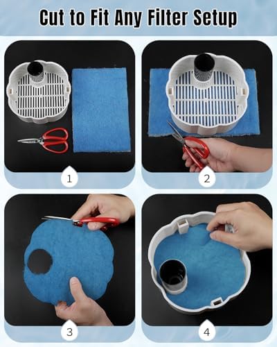 Pawfly Aquarium Filter Floss Roll, 79 x 12 x 1.2 Inch Cuttable Aquarium Filter Pad, Blue and White Aquarium Filter Media Roll for Freshwater Saltwater Fish Tanks & Small Ponds - Image 7