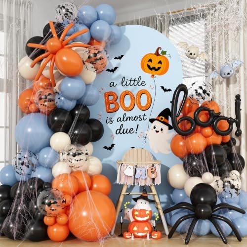 Halloween Balloon Garland Arch Kit Blue Spooky One 1st Birthday Decorations by Paeyeq