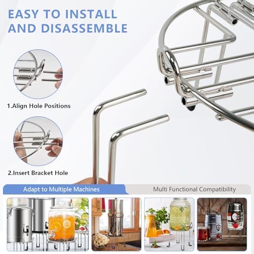 Water Filter Stand 6" Tall by 9" Wide Compatible with Berkey Big, Royal and Travel System, Countertop Stainless Steel Stand for Most Medium Gravity Fed Water Coolers - Image 5