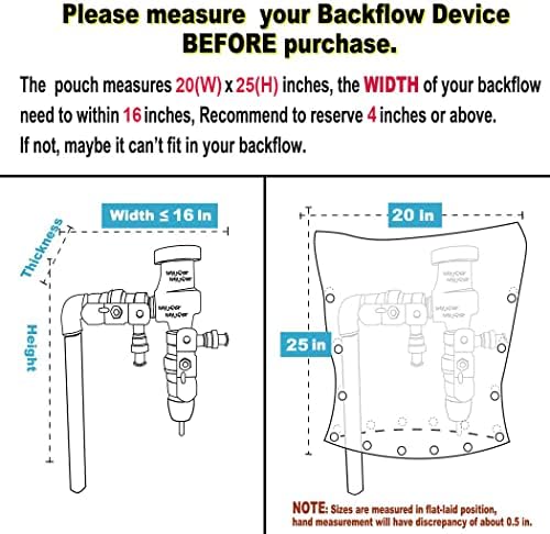 Pro Insulated Pouch - Backflow Insulation Cover for Winter Freeze Protection, Black, 20’’W x 25’’H - Measure Before Purchase - Image 2