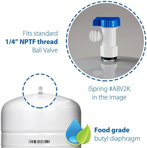 iSpring F5-75 Reverse Osmosis Replacement Water Filter Pack Set for 5-Stage System & T32M Pressurized Water Storage Tank with Ball Valve for Reverse Osmosis RO Systems - Image 3
