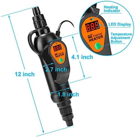 DaToo Aquarium External Heater in-Line Fish Tank External Heater 300W for Canister Filter - Image 2