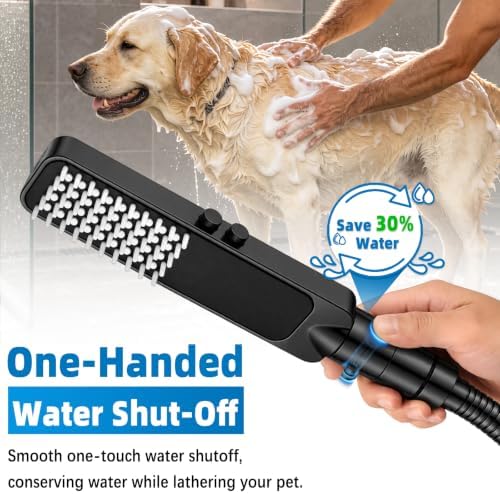 YDmeet High Pressure Dog Shower Attachment with ON/OFF Switch (Black) - Image 4