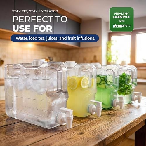 Refrigerator Water Dispenser 1.1 Gallon – Leak-Proof Slim Fridge Water Container with Spigot – BPA-Free Refillable Water Jug (Clear) - Image 3