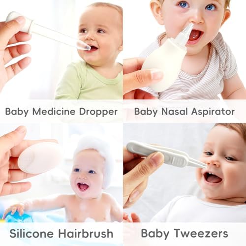 Baby Healthcare and Grooming Kit for Newborn Kids, 24PCS Upgraded Safety Baby Care Kit, Newborn Nursery Health Care Set, Baby Care Product (Grey White) - Image 5