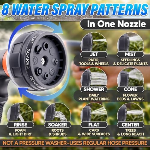 8 Pattern Garden Leak Proof Hose Nozzle Water High Pressure Sprayer - Image 5