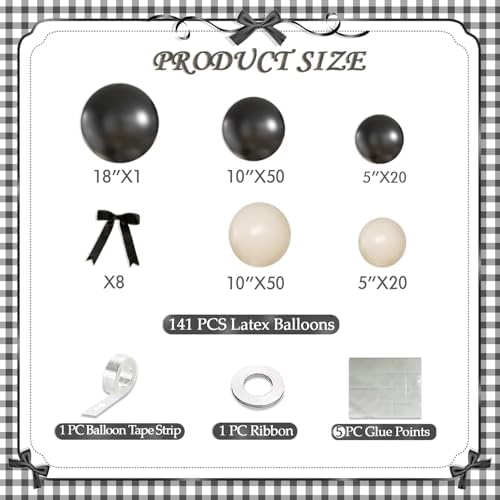 Black and Sand White Balloon Arch Kit for Birthday Decor - Image 7