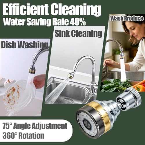 Swivel Kitchen Faucet Aerator Replacement Faucet Sprayer Attachment,Short - Image 3